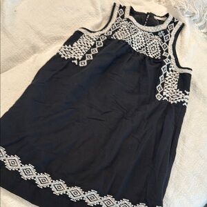 Lucky Brand Black and White Embroidered Dress